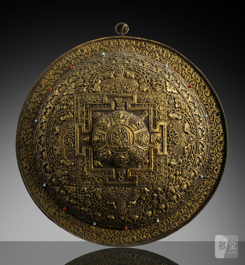A PARCEL GILT-COPPER MANDALA